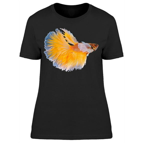 Yellow Betta Fish Backview T-Shirt Women -Image by Shutterstock, Female Large
