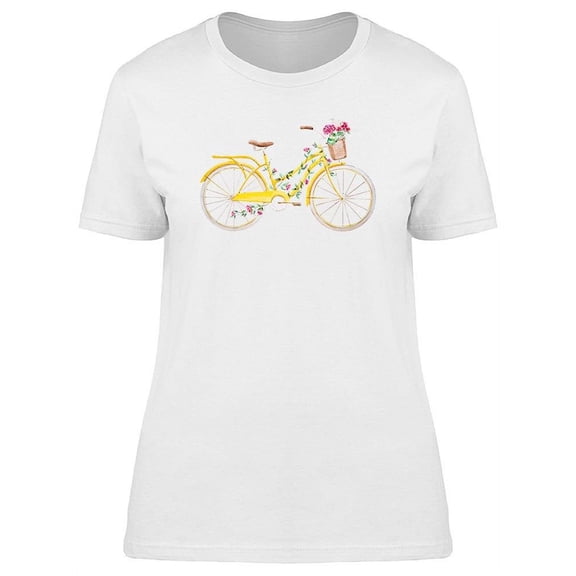 Yellow Bicycle In Watercolor Tee Women's -Image by Shutterstock