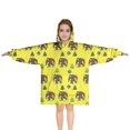 thumbnail image 1 of Yellow Bigfoot and Tree Pattern Blanket Hoodies for Kids 6-13YR Oversize Wearable Blanket Hoodies for Boys Girls Teens, 1 of 7