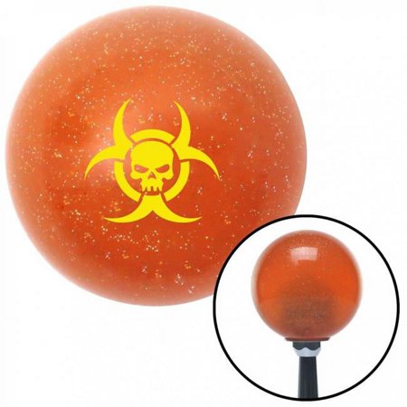 Yellow Bio Skull Orange Metal Flake Shift Knob with M16 x 1.5 Insert Shifter Auto