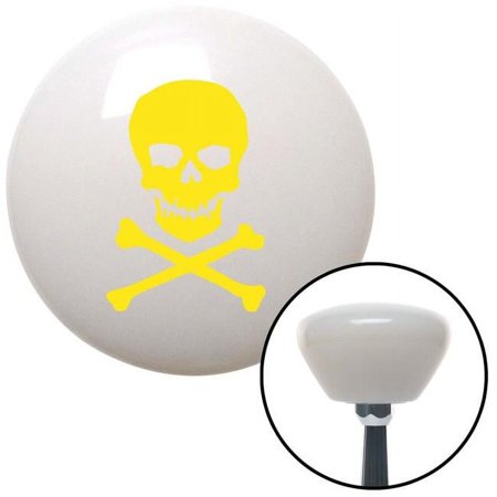 Yellow Bio Skull White Retro Shift Knob with M16 x 1.5 Insert Shifter Auto Manual