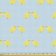 thumbnail image 1 of Ambesonne Yellow Bird Fabric by the Yard Upholstery, Tiny Chickens, 5 Yards, Pale Blue Pastel Yellow, 1 of 4
