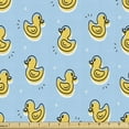 thumbnail image 1 of Ambesonne Yellow Bird Fabric by the Yard Upholstery, Rubber Duck Pattern, 3 Yards, Pale Sky Blue Mustard, 1 of 4