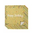 thumbnail image 1 of Yellow Birthday Cloth Napkins Set of 4 Reusable Dinner Napkins, Colorful Confetti Ribbons Polka Dots Classroom Cocktail Napkin Washable Table Napkins for Wedding/Holiday Party/Baby Shower 20"x20", 1 of 7