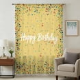 thumbnail image 1 of Yellow Birthday Sheer Curtains 63 Inches Long, Colorful Confetti Ribbons Polka Dots Classroom Light Filering Curtains, Breathable Simi Curtain Privacy Drapes for Living Room Bedroom Window Treatment, 1 of 9
