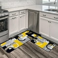 thumbnail image 1 of Yellow Black Abstract Kitchen Mats for Floor, Modern Kitchen Rugs Set of 2 Carpet Area Rug, Modern Farmhouse Decor, Geometric Grey Modern Yellow Kitchen Decor and Accessories, 17x30 and 17x47 Inch, 1 of 6