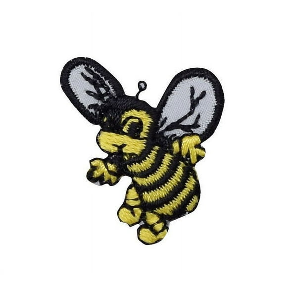 Yellow/Black Bee with Face - Iron on Applique/Embroidered Patch