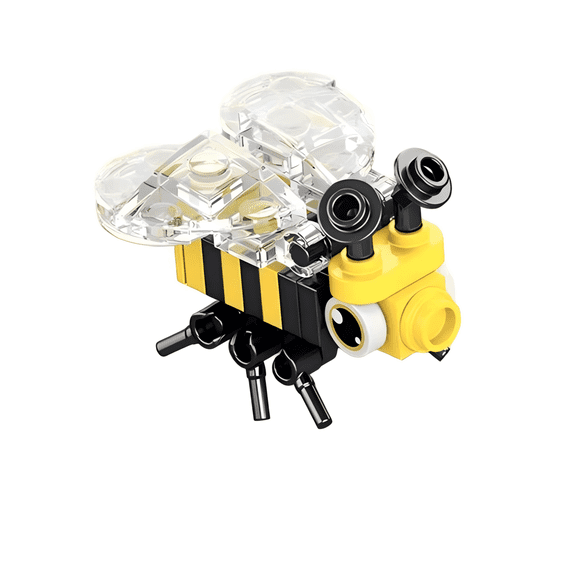 Yellow & Black Bee with Transparent Wings Building Block Set, Creative Birthday Gift, Home Office Table Centerpiece