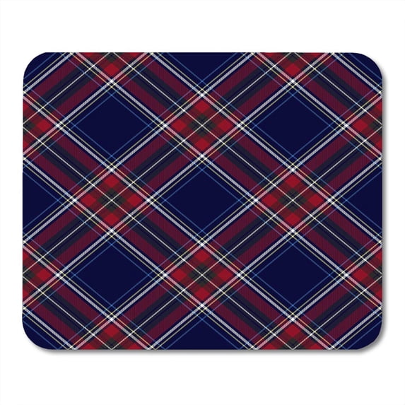 Yellow Black Blue Red Diagonal Check Plaid Gray Pattern White Abstract Mousepad Mouse Pad Mouse Mat 9x10 inch