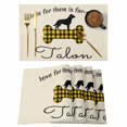 thumbnail image 1 of Yellow Black Buffalo Checkered Placemats Set of 4, Bones Cute Dogs Pets Placemats for Dining Table, Place Mats for Kitchen Tabletop, Waterproof Wipeable Dining Table Mats Set, 1 of 9