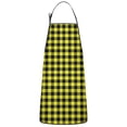 thumbnail image 1 of Yellow Black Checkerboard Checkered Pattern Apron-Garden Aprons for Women with Pockets-Cotton Linen Waterproof Kitchen Cooking Gardening Aprons Adjustable for Kitchen,Cooking,BBQ and Salon 33x27 Inch, 1 of 7