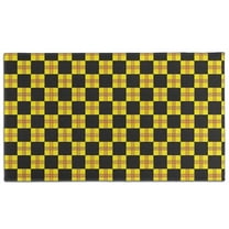Yellow and Black Checkerboard Checkered Pattern Door Rugs,Washable Non Slip Door Mats Indoor,Decorative Door Mats,Entry Mat Indoor for Entrance,Bedroom,Kitchen,Bathroom,17"x30"