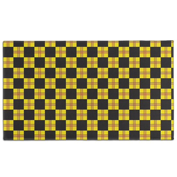 Yellow and Black Checkerboard Checkered Pattern Door Rugs,Washable Non Slip Door Mats Indoor,Decorative Door Mats,Entry Mat Indoor for Entrance,Bedroom,Kitchen,Bathroom,17"x30"