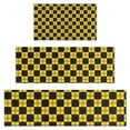 thumbnail image 1 of Yellow and Black Checkerboard Checkered Pattern Kitchen Rugs Sets Of 3,Kitchen Runner Rugs Non Skid Washable,Decorative Kitchen Floor Mats for Kitchen,Sink,Laundry,17"x30"+ 17"x47" + 17"x59", 1 of 6