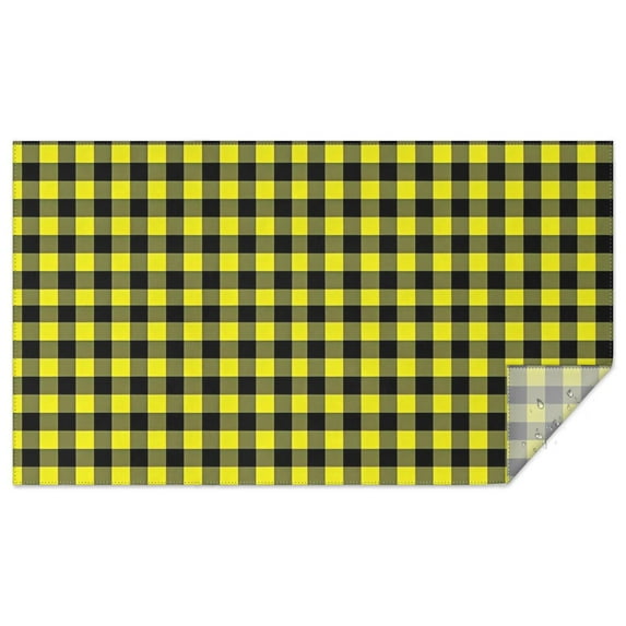 Yellow Black Checkerboard Checkered Pattern Rectangle Tablecloth 60"x102",Waterproof Polyester Rectangle Table Cloth, Wipeable Spillproof Polyester Tablecloth for Dining, Camping, Indoor and Outdoor