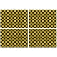 thumbnail image 1 of Yellow and Black Checkerboard Checkered Pattern Summer Placemats Table Placemats Set Of 4-Linen Kitchen Washable Placemats Table Mats 11.8"x17.7" Non-Slip Heat Resistant, 1 of 6