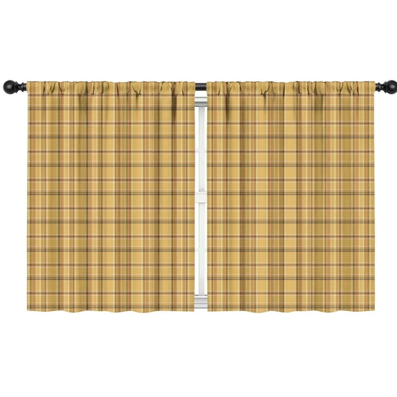 Yellow Black Checkerboard Yellow Pattern Kids Curtains,Childrens Insulated Curtains Set Of 2,Bedroom Essentials,Teen Room Decor 42"X54"