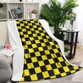 thumbnail image 1 of Yellow and Black Checkered Pattern Blanket,Comfortable Soft Flannel Throw Blanket,All Season,Warm Lightweight Blankets for Sofa Bed Couch Living Room Chair,40"x50", 1 of 4