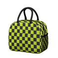 thumbnail image 1 of Yellow and Black Checkered Pattern Insulated Leakproof Lunch Box for Work, Lunch Bag for Women Men, Loncheras Para Mujer for Beach Travel Picnic Camping, 1 of 6