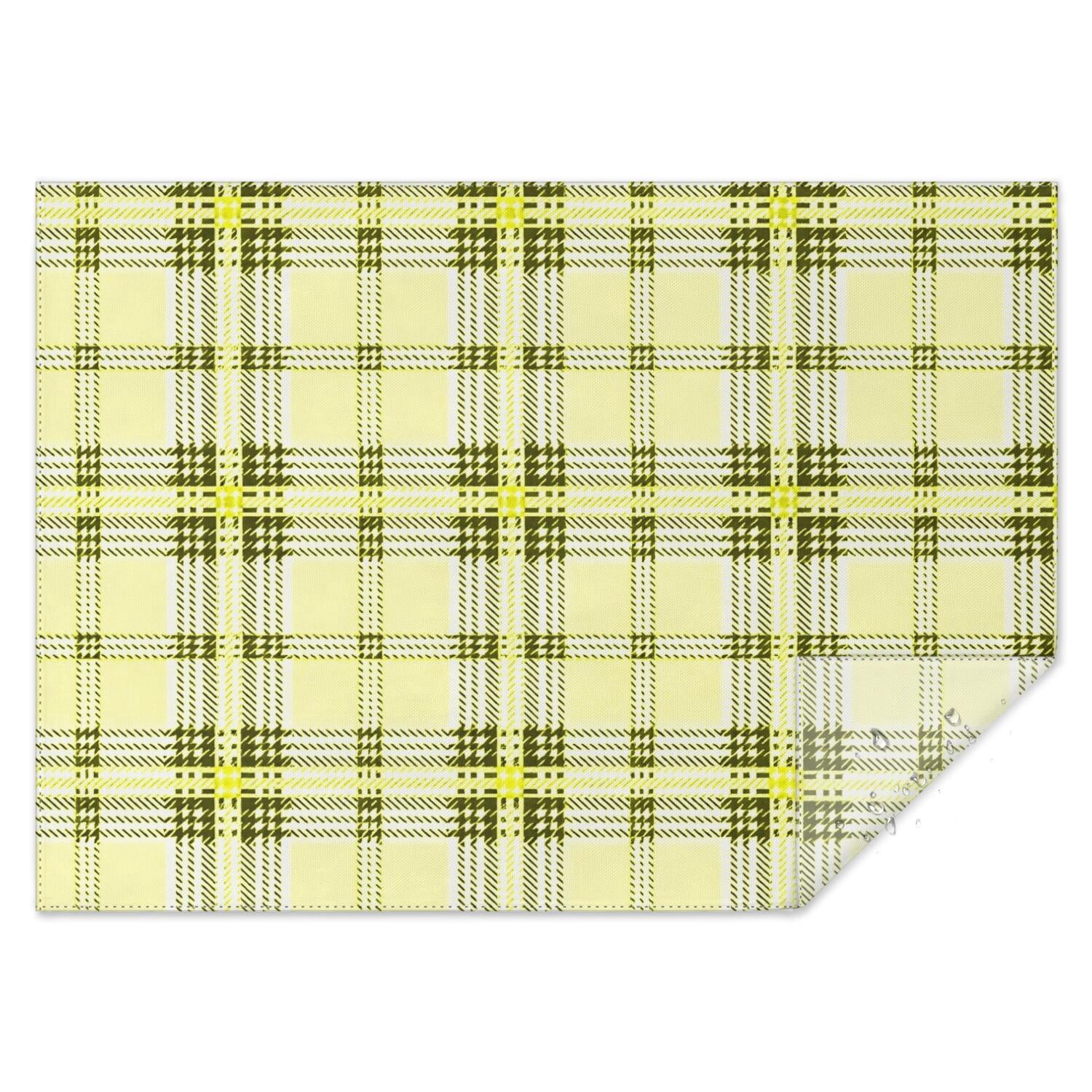 Yellow and Black Checkered Pattern Waterproof Tablecloth, Rectangular ...