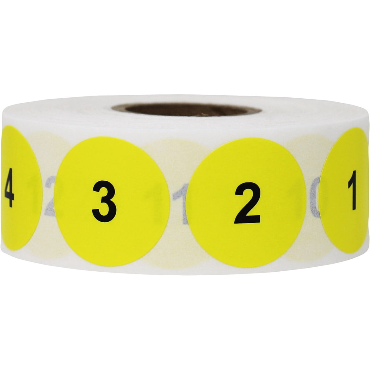 Yellow & Black Consecutive Number Inventory Labels 1 - 1000 | 1