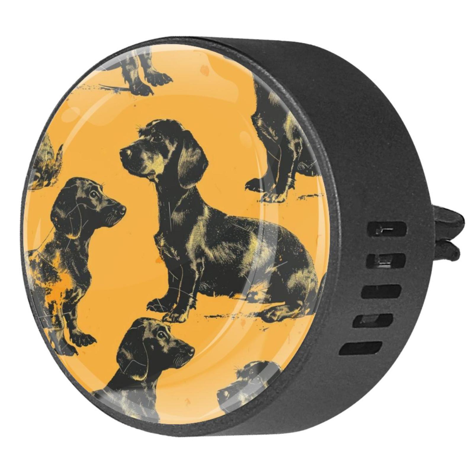 Yellow Black Dachshund Dogs Air Freshener Car Aromatherapy Use with