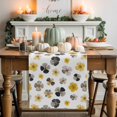 thumbnail image 1 of Yellow Black Flower Texture Cotton Linen Table Runner, Washable Table Runners for Kitchen, Dining Room, Holiday, Home Party Table Decor, 13x72 Inches, 1 of 9