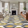 thumbnail image 1 of Yellow Black Geometric Area Rugs 5'x8', Washable Small Throw Rugs for Classroom Bedroom, Abstract Art Diamond Modern Indoor Outdoor Rug Non-Slip Low Pile Carpet Runner Reversible Floor Mats, 1 of 8