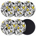 thumbnail image 1 of Yellow Black Geometric Coasters Set of 6, Absorbent Coasters for Drinks, Abstract Art Modern Line Coaster for Desk Coffee Table Protection, Home Decor House Warming Gifts 4", 1 of 8