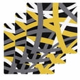 thumbnail image 1 of Yellow Black Geometric Kitchen Dish Towels for Drying Dishes Set of 3, Modern Art Abstract Grey Line Waffle Weave Microfiber Hand Tea Bathroom Towels Quick Dry & Absorbent Towel 12x12, 1 of 7