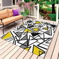 thumbnail image 1 of Yellow Black Geometric Outdoor Rug 5x8 Ft, Non Slip Washable Area Rug, Abstract Art Modern Line Patio Rugs Carpet Runner, Large Floor Mat for Indoor/Outdoor Deck Porch Camping, 1 of 8