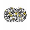 thumbnail image 1 of Yellow Black Geometric Round 13 Inch Placemats Set of 2, Abstract Art Modern Line HeatResistant Non Slip Place Mats for Dining Table, Wipeable Braided Kitchen Table Mats for Housewarming, 1 of 9