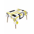 thumbnail image 1 of Yellow Black Geometric Table Cloth, Modern Simple Abstract Art Waterproof Tablecloth for Rectangle Tables, Reusable Washable Fabric Table Cover for Restaurant Kitchen Dining Tables 60"x84", 1 of 6