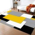 thumbnail image 1 of Yellow Black Geometry Area Rug, Abstract Yellow Black Gray Color Block Indoor Non-Slip Kids Rugs, Machine Washable Breathable Durable Carpet For Front Entrance Floor Decor 2x3ft, 1 of 6