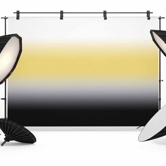Yellow and Black Gradient Photography Backdrop 7x5FT, Minimalist White Yellow Black Ombre Photo Backdrops, Background for Photography Studio Photo Studio Background, Back Drop for Photoshoot