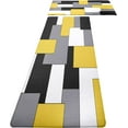 thumbnail image 1 of Yellow Black Grey White Kitchen Rugs and Mats Set of 2 Cushioned Anti Fatigue Kitchen Rugs Set Geometric Non-Skid Washable Kitchen Mats for Kitchen Sink Laundry (Yellow Grey, 17.5"x29.5"+17.5"x47"), 1 of 6