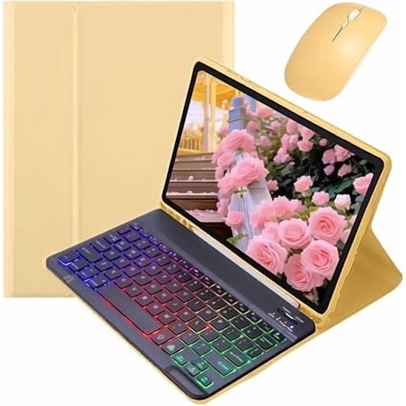 Yellow & Black Keyboard Case with Mouse for iPad Pro 13" M4/M5