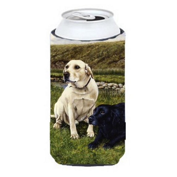 Yellow & Black Labradors Tall Boy Can cooler Hugger