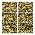 thumbnail image 1 of Yellow and Black Leopard Pattern Summer Placemats Table Placemats Set Of 6-Linen Kitchen Washable Placemats Table Mats 11.8"x17.7"Non-Slip Heat Resistant, 1 of 5