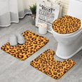 thumbnail image 1 of Yellow and Black Of Leopard Print Bathroom Rugs Sets 3 Piece,Toilet Cover Set,Absorbent Non Slip Bathroom Mats Sets with U-Shaped Contour Rug Toilet Rug Set, 1 of 5