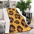 thumbnail image 1 of Yellow and Black Of Leopard Print Blanket,Comfortable Soft Flannel Throw Blanket,All Season,Warm Lightweight Blankets for Sofa Bed Couch Living Room Chair,50"x60", 1 of 4