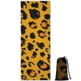 thumbnail image 1 of Yellow and Black Of Leopard Print Hot Yoga Mat Towel Non Slip for Hot Yoga - Quick-Drying Yoga Mat Cover with 4 Corner Pockets with Travel Bag - Hot Yoga Towel Non Slip 70"x26", 1 of 6