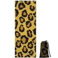 thumbnail image 1 of Yellow and Black Of Leopard Print Hot Yoga Mat Towel Non Slip for Hot Yoga - Quick-Drying Yoga Mat Cover with 4 Corner Pockets with Travel Bag - Hot Yoga Towel Non Slip 70"x26", 1 of 6