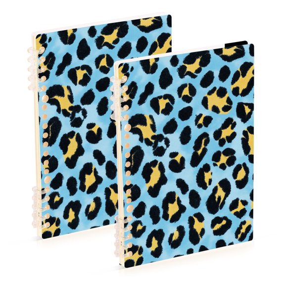 Yellow Black Leopard Skin Print Notebook Detachable Coil Notebook Diary Plan Book A5 Size 60 Pages 1 Pack