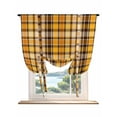 thumbnail image 1 of Yellow Black Plaid Tie Up Curtains for Windows 63 Inch Length Balloon Curtains Kitchen Adjustable Balloon Window Shade Country Simple Buffalo Check Gingham Tie Up Bathroom Curtain Window 52"x63", 1 of 6
