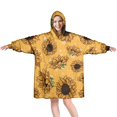 thumbnail image 1 of Yellow Black Polka Dot Sunflower Pattern Wearable Oversized Blanket,Wearable Blanket Hoodie for Adults,Cozy Hooded Blankets with Super Pockets,Super Warm Fuzzy Pullover for Women & Men, 1 of 6