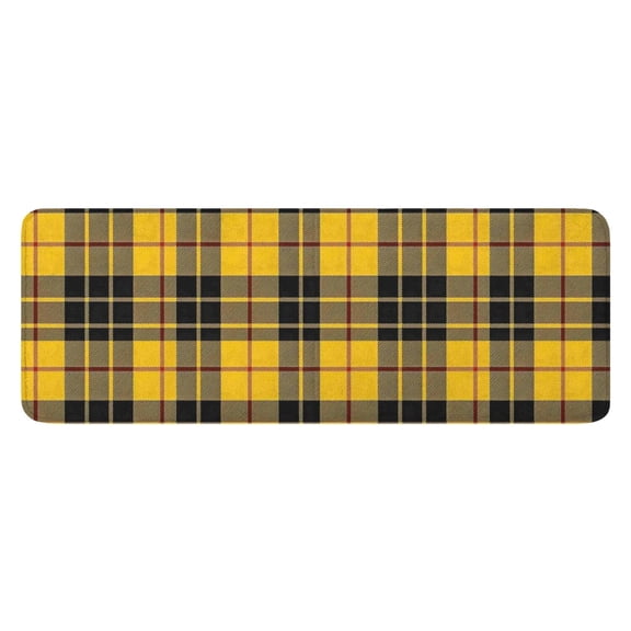 Yellow Black and Red Checkerboard Checkered Pattern Kitchen Rug Mat,Kitchen Runner Rugs Non Skid Washable,Decorative Kitchen Floor Mats for Kitchen,Sink,Laundry,17"x47.2"