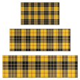 thumbnail image 1 of Yellow Black and Red Checkerboard Checkered Pattern Kitchen Rugs Sets Of 3,Kitchen Runner Rugs Non Skid Washable,Decorative Kitchen Floor Mats for Kitchen,Sink,Laundry,17"x30"+ 17"x47" + 17"x59", 1 of 6