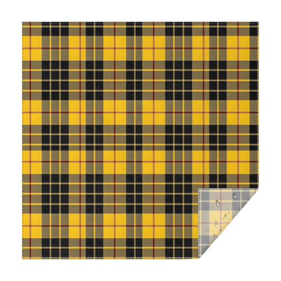 Yellow Black and Red Checkerboard Checkered Pattern Square Tablecloth,Waterproof Square Table Cover,Wipeable Spillproof Washable Table Cover for Home Kitchen Party Decor 42"X42"(107x107cm)
