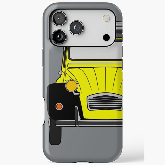 Yellow Black Retro Vehicle Tough iPhone Case 17 11 12 13 14 15 16 Pro Max